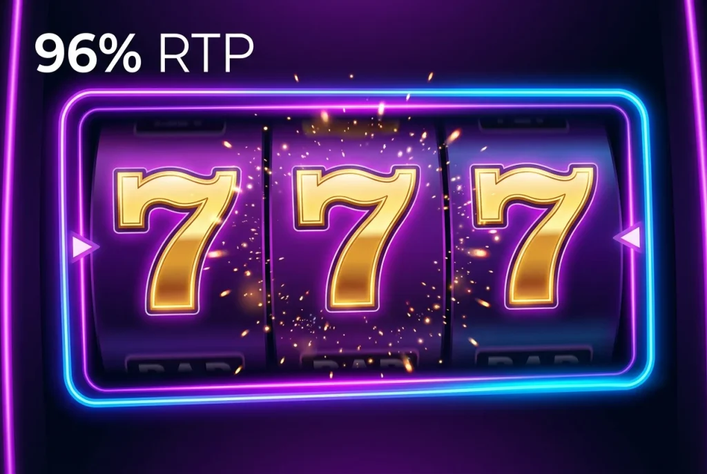 Highest RTP sweepstakes slots: slot machine reels showing winning combination