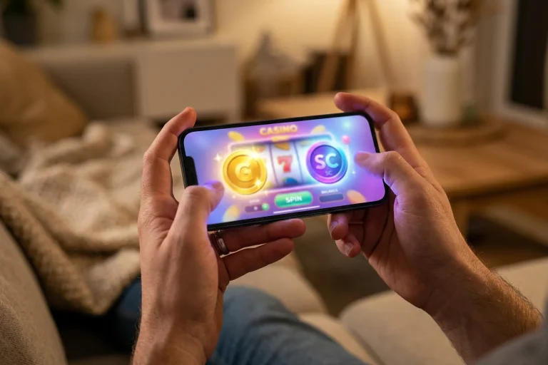 How sweepstakes casinos work: Gold Coins and Sweeps Coins on a smartphone screen