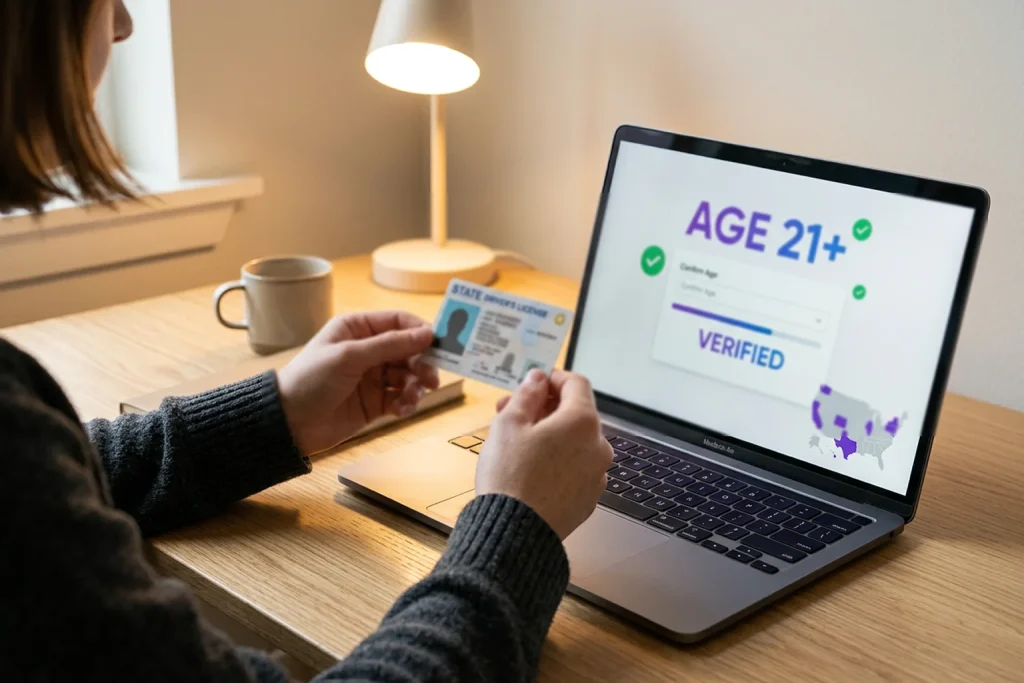 Sweepstakes casino age verification with ID check and state requirements