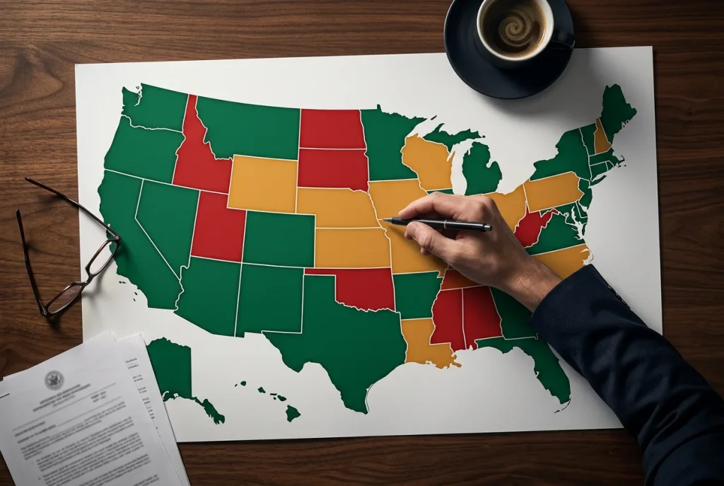 Sweepstakes casino legal states map of the United States 2026